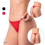 Chilot tanga din bumbac cu dantela si bretele reglabile - Mr. Big (Art. 536)