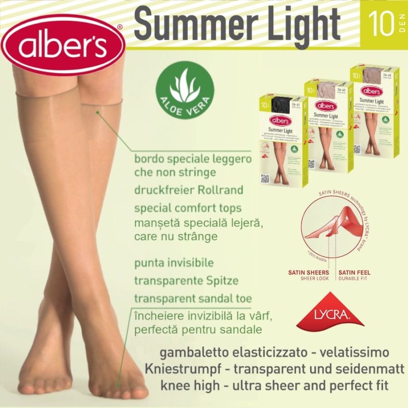 Sosete ultrafine 10 DEN, tratate cu Aloe Vera - SUMMER LIGHT (Art. 2041)