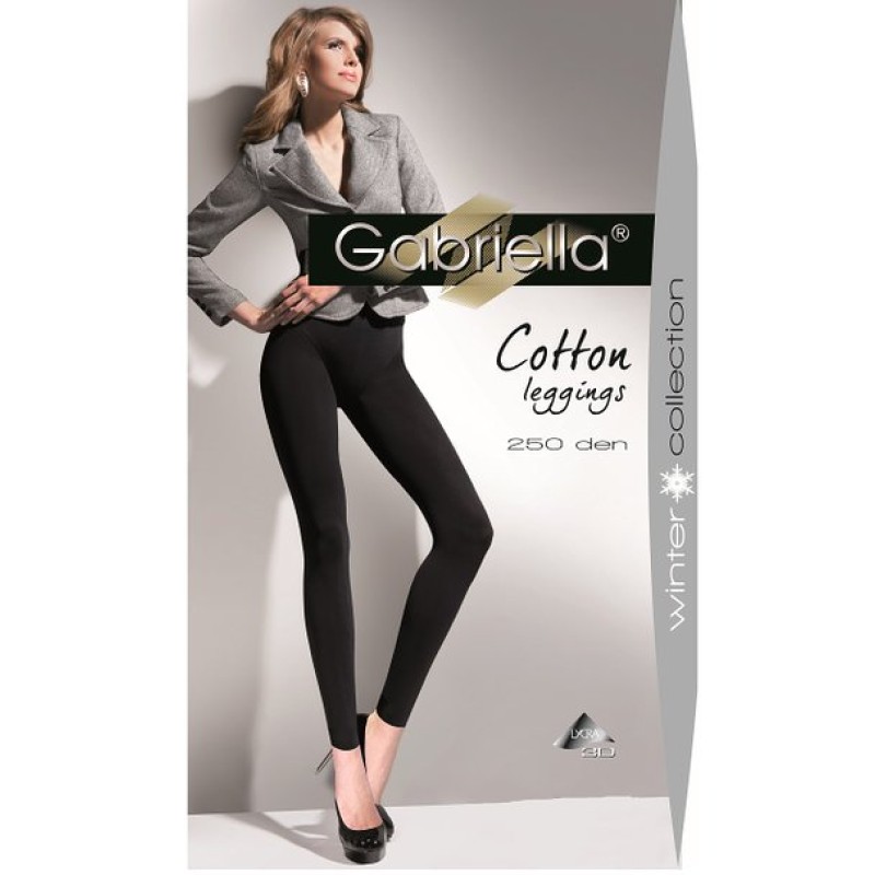 Colanti lungi bumbac Gabriella 250 DEN Leggings Negru